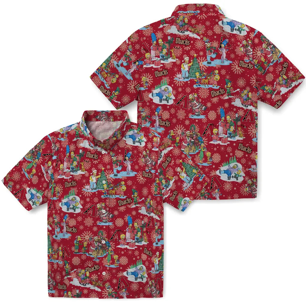 Arizona Diamondbacks Hawaiian Shirt - Simpsons Christmas | Moonbestprint