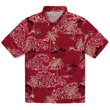Arizona Diamondbacks Hawaiian Shirt - Wave Palm | Moonbestprint