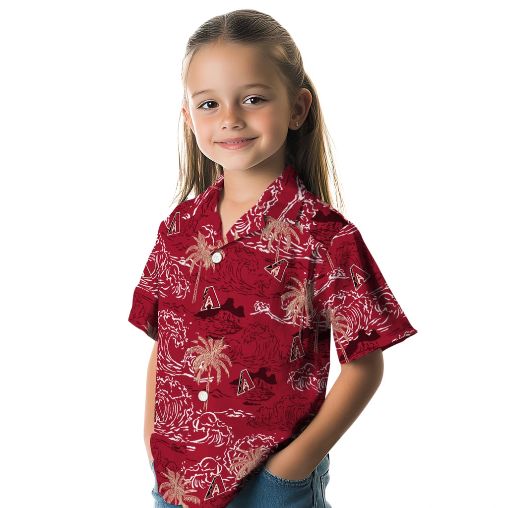 Arizona Diamondbacks Hawaiian Shirt - Wave Palm | Moonbestprint