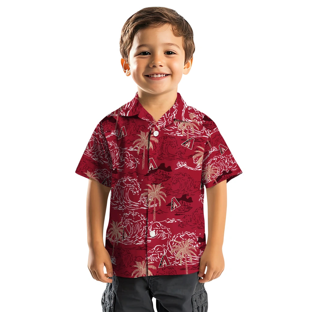 Arizona Diamondbacks Hawaiian Shirt - Wave Palm | Moonbestprint