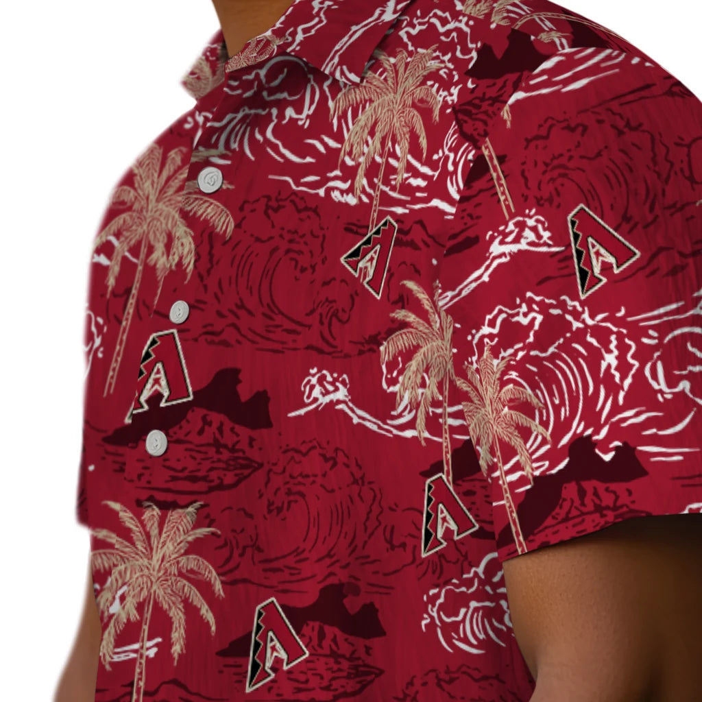 Arizona Diamondbacks Hawaiian Shirt - Wave Palm | Moonbestprint