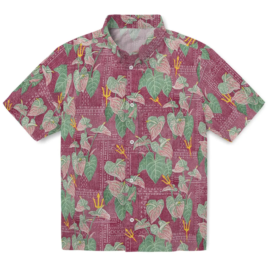Arizona State Sun Devils Hawaiian Shirt - Anthurium Overlay | Moonbestprint
