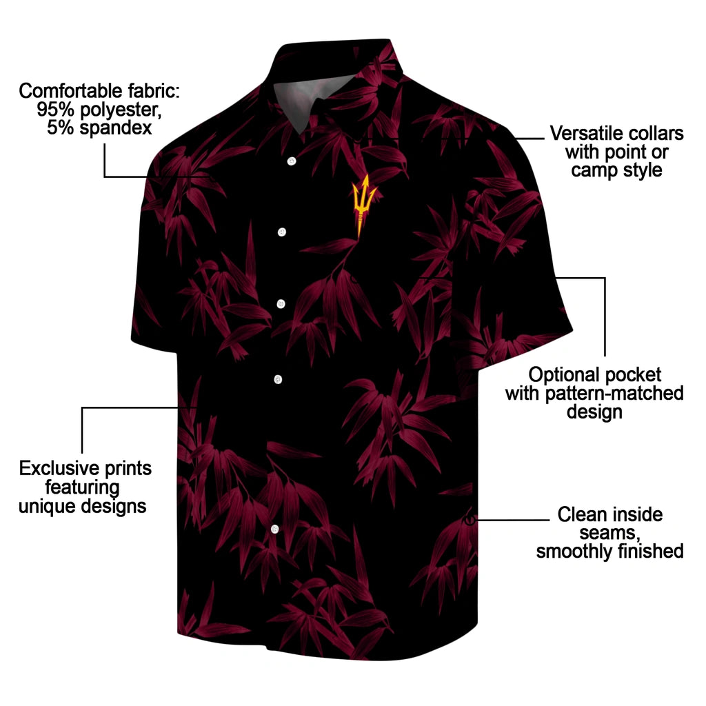 Arizona State Sun Devils Hawaiian Shirt - Bamboo Branches | Moonbestprint