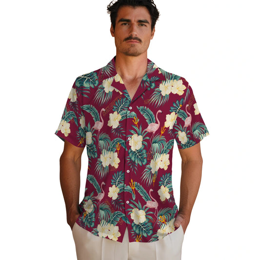 Arizona State Sun Devils Hawaiian Shirt - Flamingo and Hibiscus | Moonbestprint