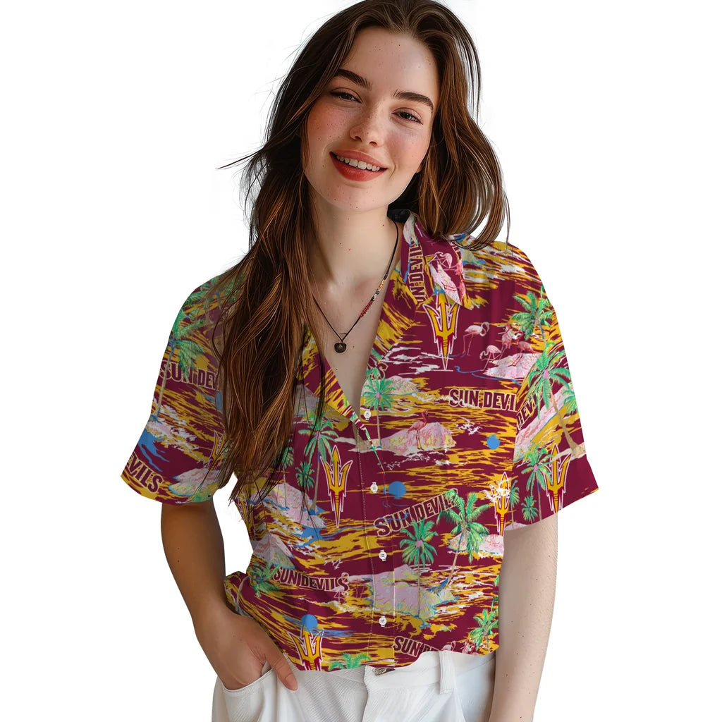 Arizona State Sun Devils Flamingo Retreat 2026 Hawaiian Shirt – Moonbestprint
