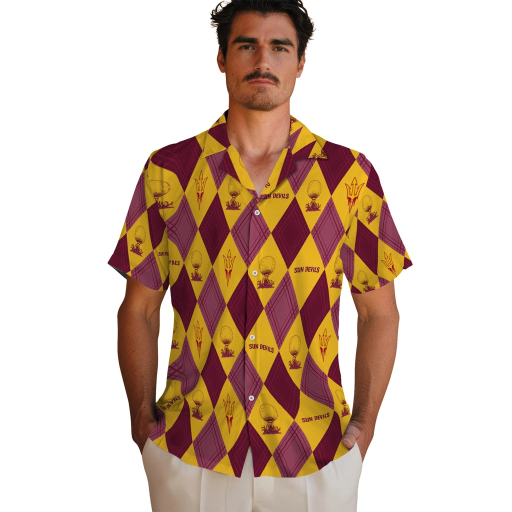 Arizona State Sun Devils Hawaiian Shirt - Golfing Plaid | Moonbestprint