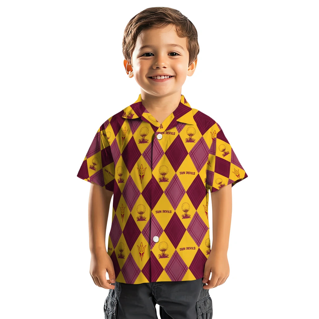 Arizona State Sun Devils Hawaiian Shirt - Golfing Plaid | Moonbestprint