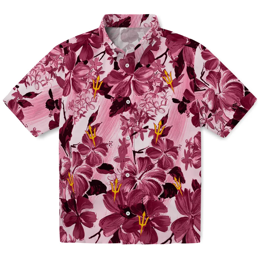 Arizona State Sun Devils Hawaiian Shirt - Hibiscus Arrangement | Moonbestprint