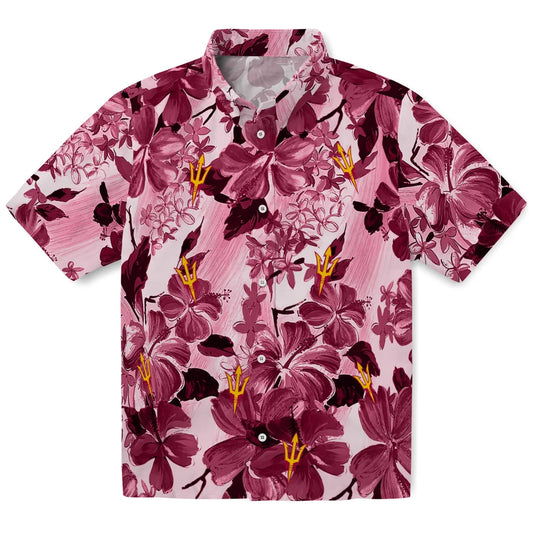 Arizona State Sun Devils Hawaiian Shirt - Hibiscus Arrangement | Moonbestprint