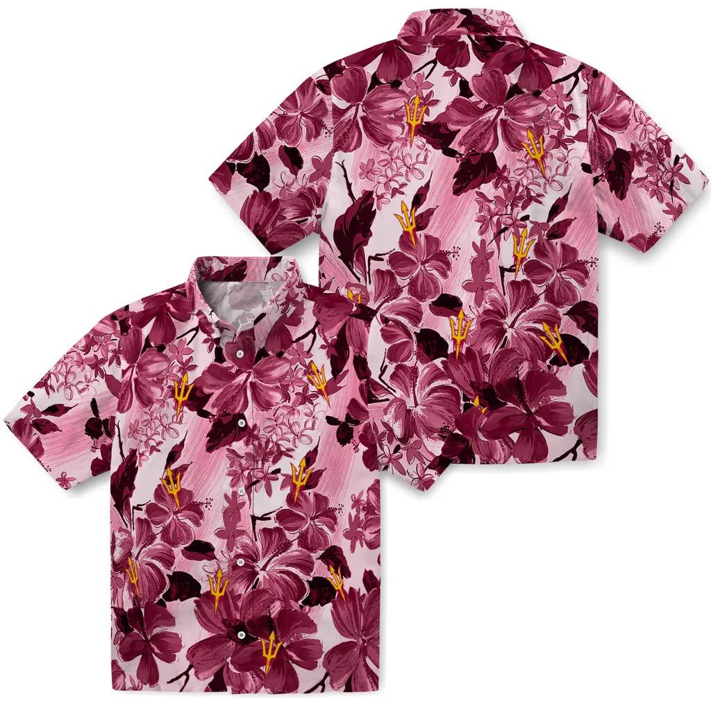 Arizona State Sun Devils Hawaiian Shirt - Hibiscus Arrangement | Moonbestprint