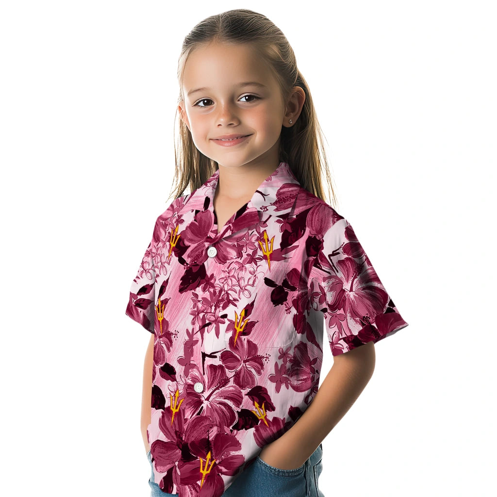 Arizona State Sun Devils Hawaiian Shirt - Hibiscus Arrangement | Moonbestprint