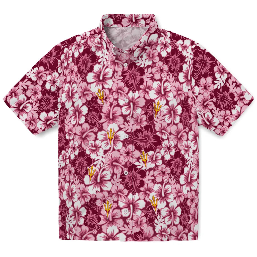 Arizona State Sun Devils Hawaiian Shirt - Hibiscus Blooms | Moonbestprint