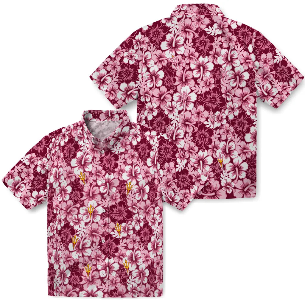 Arizona State Sun Devils Hawaiian Shirt - Hibiscus Blooms | Moonbestprint