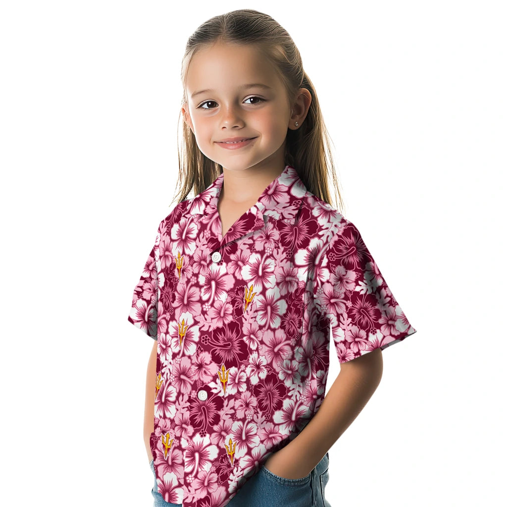 Arizona State Sun Devils Hawaiian Shirt - Hibiscus Blooms | Moonbestprint