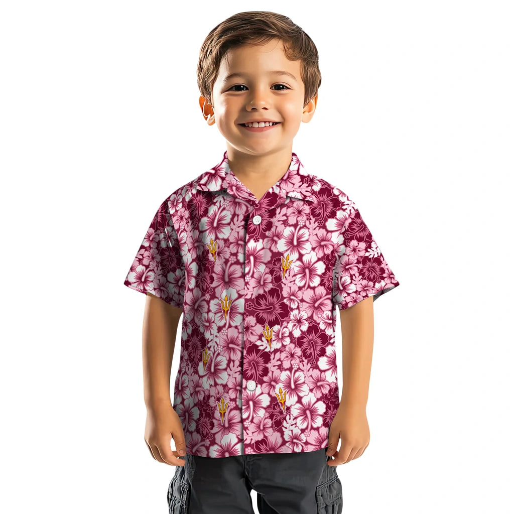 Arizona State Sun Devils Hawaiian Shirt - Hibiscus Blooms | Moonbestprint