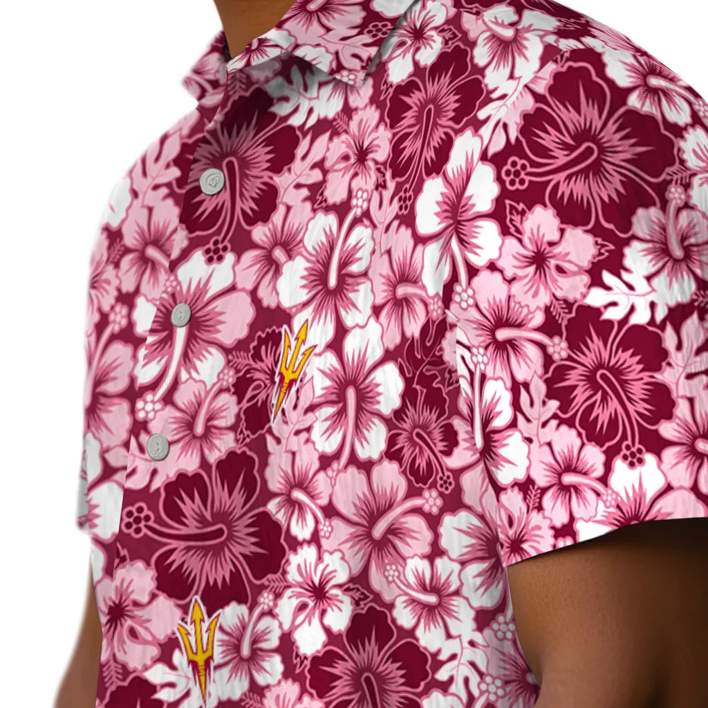 Arizona State Sun Devils Hawaiian Shirt - Hibiscus Blooms | Moonbestprint