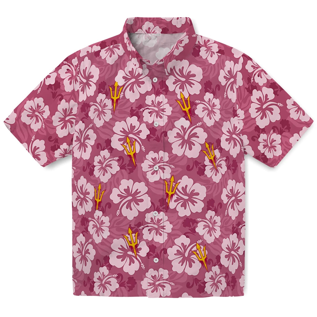 Arizona State Sun Devils Hawaiian Shirt - Hibiscus Cluster | Moonbestprint