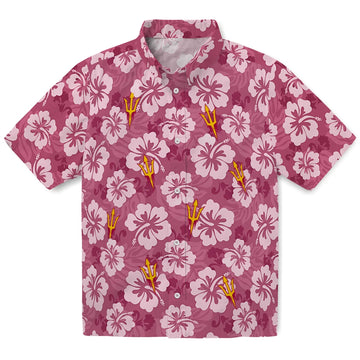 Arizona State Sun Devils Hawaiian Shirt - Hibiscus Cluster | Moonbestprint