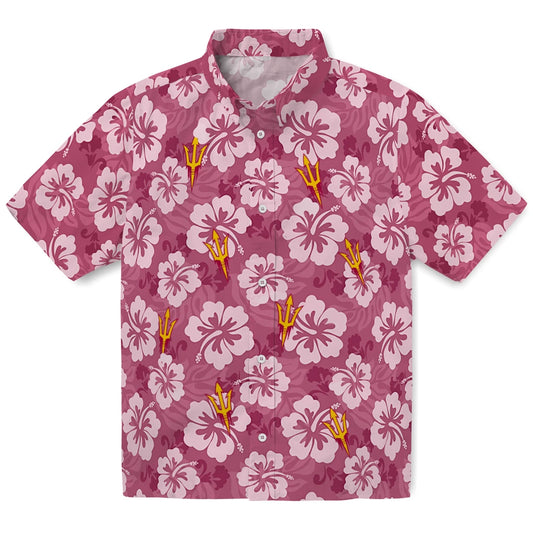 Arizona State Sun Devils Hawaiian Shirt - Hibiscus Cluster | Moonbestprint