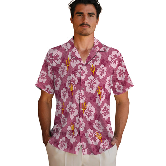 Arizona State Sun Devils Hawaiian Shirt - Hibiscus Cluster | Moonbestprint