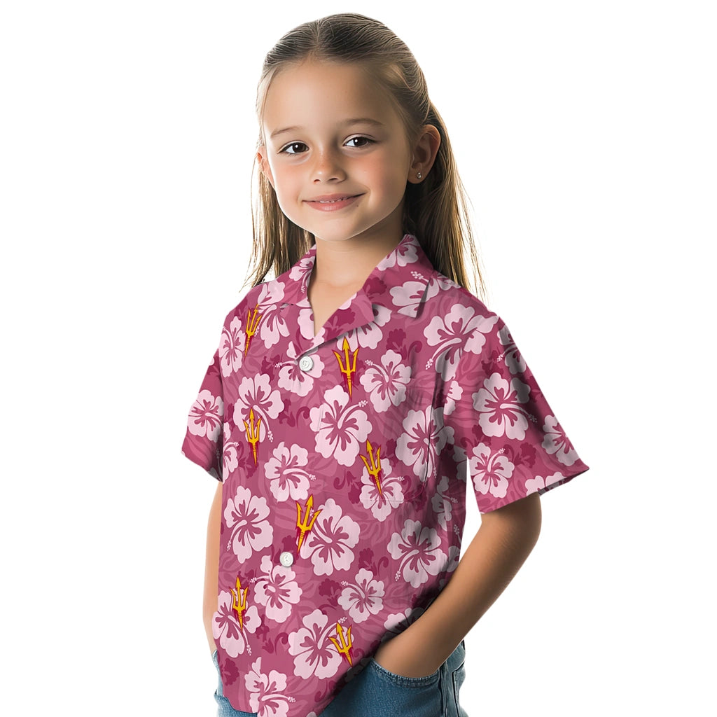 Arizona State Sun Devils Hawaiian Shirt - Hibiscus Cluster | Moonbestprint