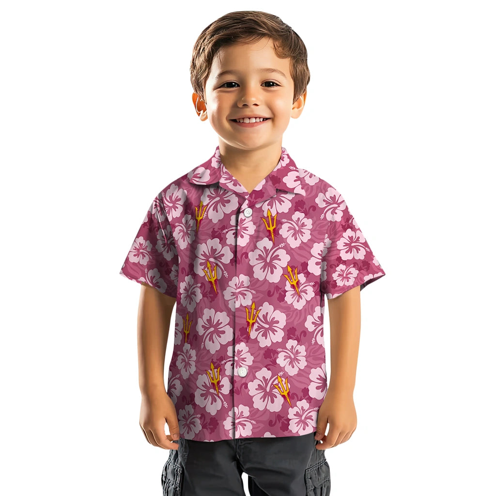 Arizona State Sun Devils Hawaiian Shirt - Hibiscus Cluster | Moonbestprint