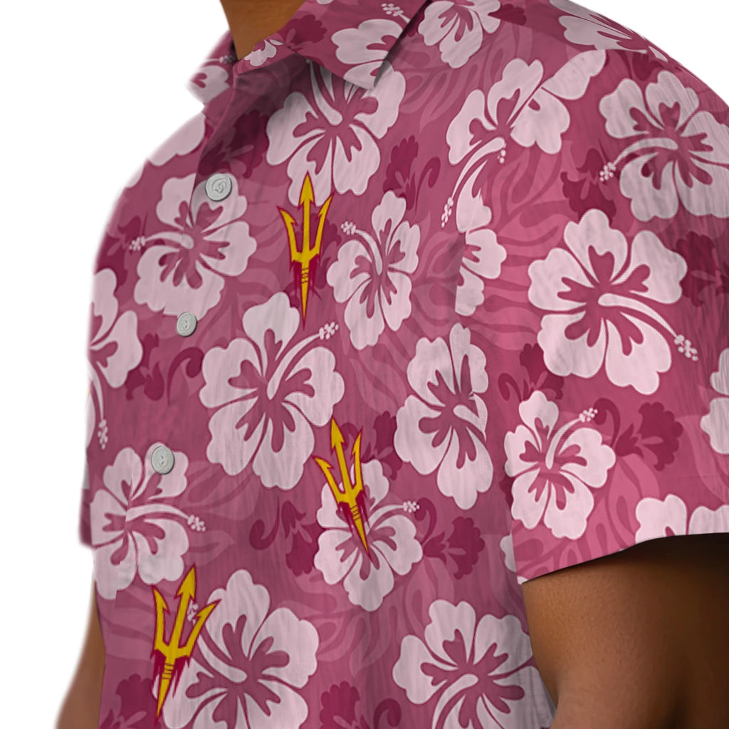 Arizona State Sun Devils Hawaiian Shirt - Hibiscus Cluster | Moonbestprint