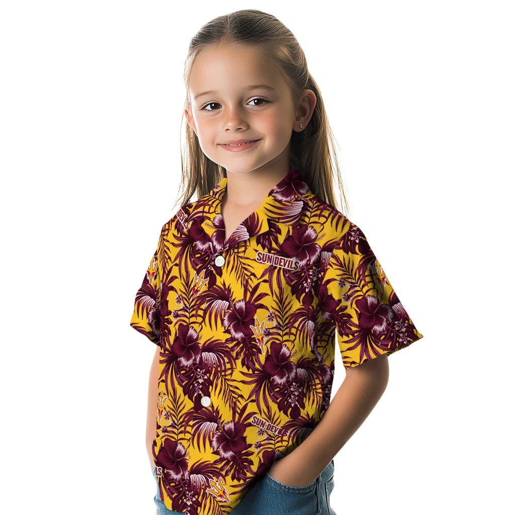 Arizona State Sun Devils Hawaiian Shirt - Hibiscus Exotic | Moonbestprint