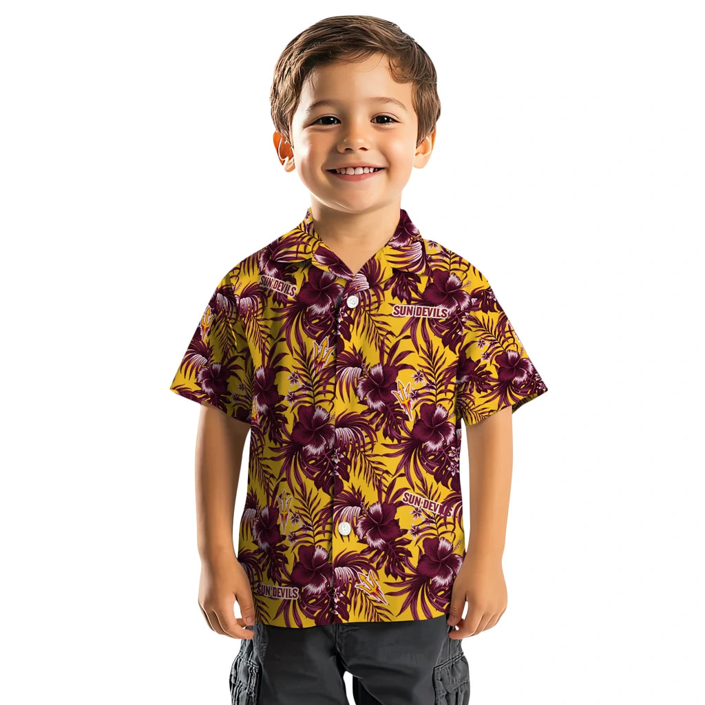 Arizona State Sun Devils Hawaiian Shirt - Hibiscus Exotic | Moonbestprint