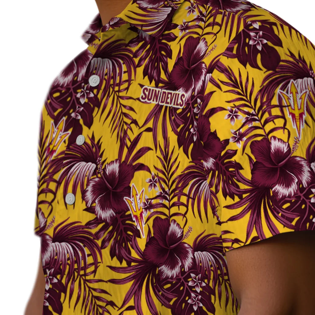 Arizona State Sun Devils Hawaiian Shirt - Hibiscus Exotic | Moonbestprint