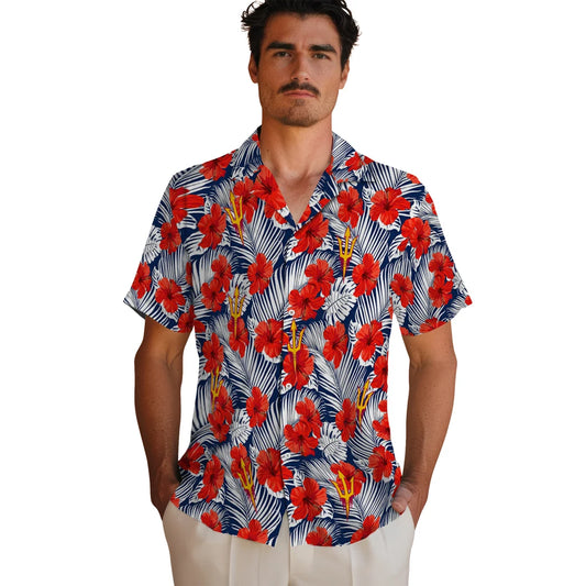 Arizona State Sun Devils Hawaiian Shirt - Hibiscus Fiesta | Moonbestprint