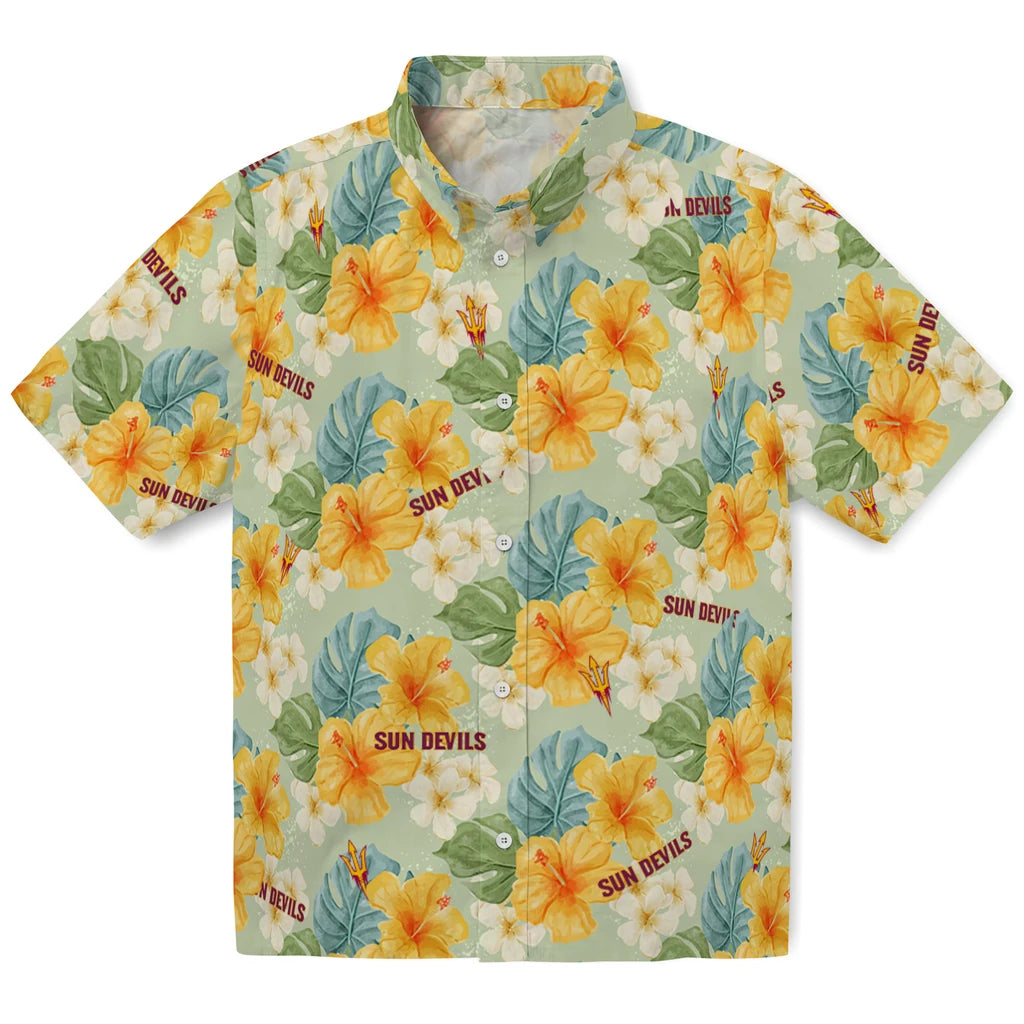 Arizona State Sun Devils Hawaiian Shirt - Hibiscus Mood | Moonbestprint