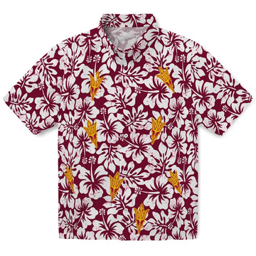 Arizona State Sun Devils Hawaiian Shirt - Hibiscus Motif | Moonbestprint