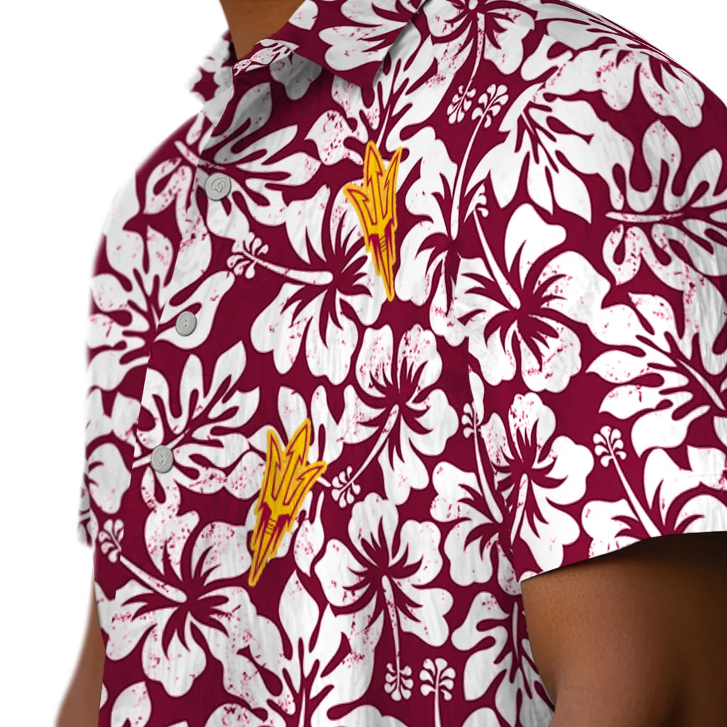 Arizona State Sun Devils Hawaiian Shirt - Hibiscus Motif | Moonbestprint