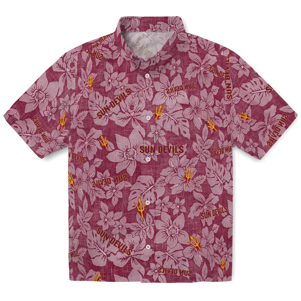 Arizona State Sun Devils Hawaiian Shirt - Hibiscus Oasis | Moonbestprint