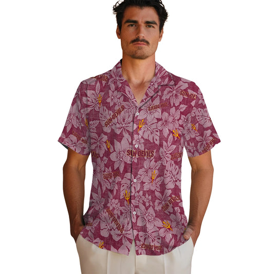 Arizona State Sun Devils Hawaiian Shirt - Hibiscus Oasis | Moonbestprint