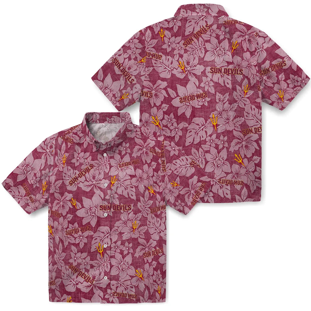 Arizona State Sun Devils Hawaiian Shirt - Hibiscus Oasis | Moonbestprint