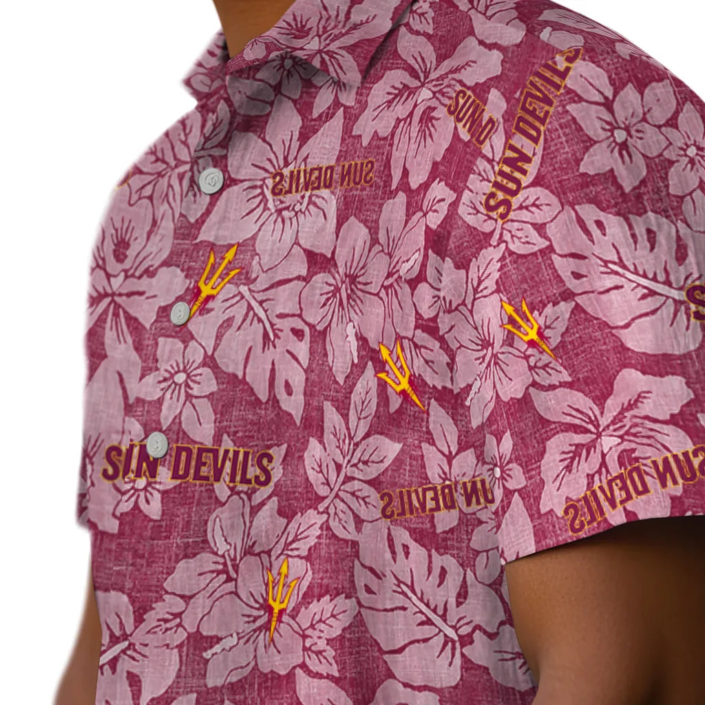 Arizona State Sun Devils Hawaiian Shirt - Hibiscus Oasis | Moonbestprint