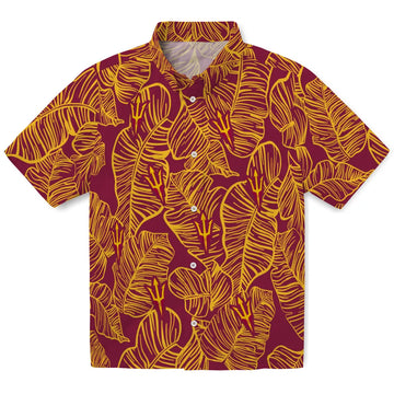 Arizona State Sun Devils Hawaiian Shirt - Leaf Outline | Moonbestprint