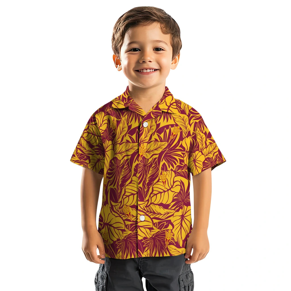 Arizona State Sun Devils Hawaiian Shirt - Monstera Layer | Moonbestprint