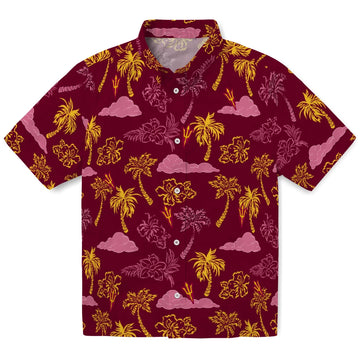 Arizona State Sun Devils Hawaiian Shirt - Palm And Clouds | Moonbestprint