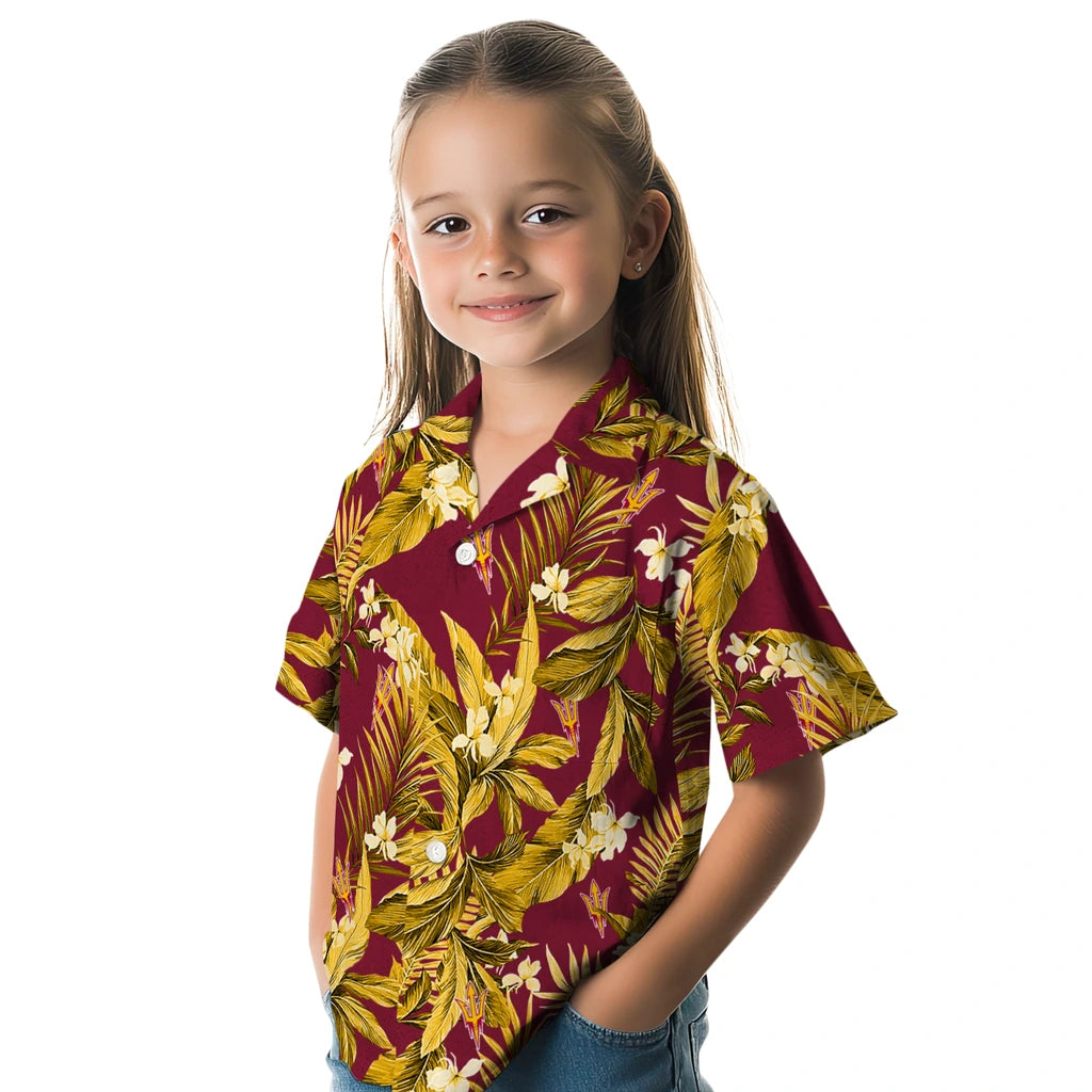 Arizona State Sun Devils Hawaiian Shirt - Palm Leaves | Moonbestprint