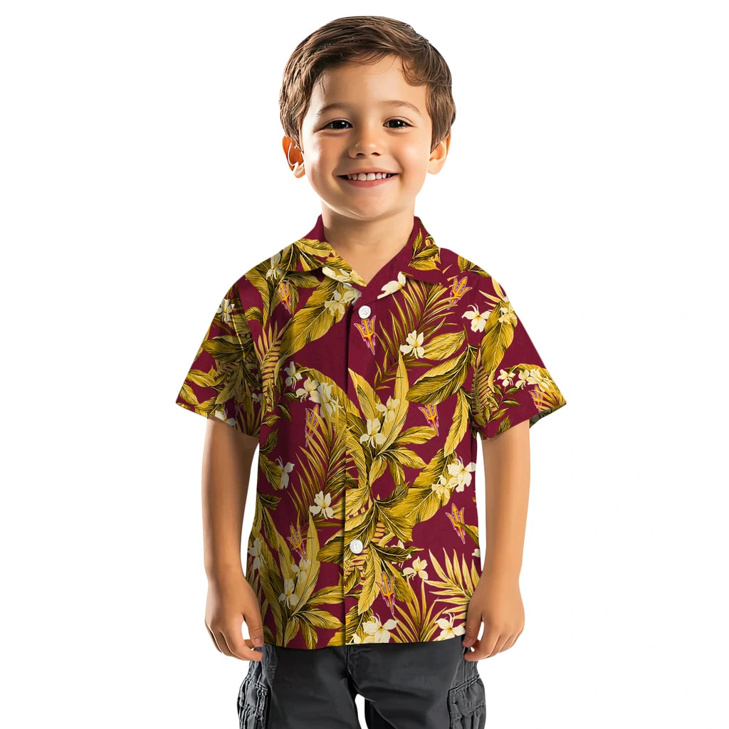 Arizona State Sun Devils Hawaiian Shirt - Palm Leaves | Moonbestprint