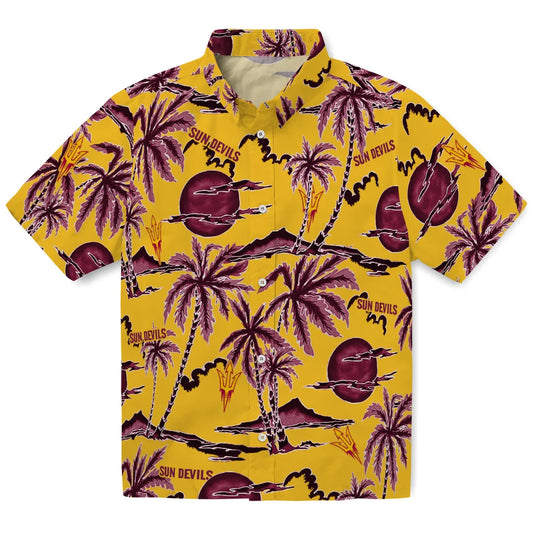 Arizona State Sun Devils Hawaiian Shirt - Palm Sunset | Moonbestprint