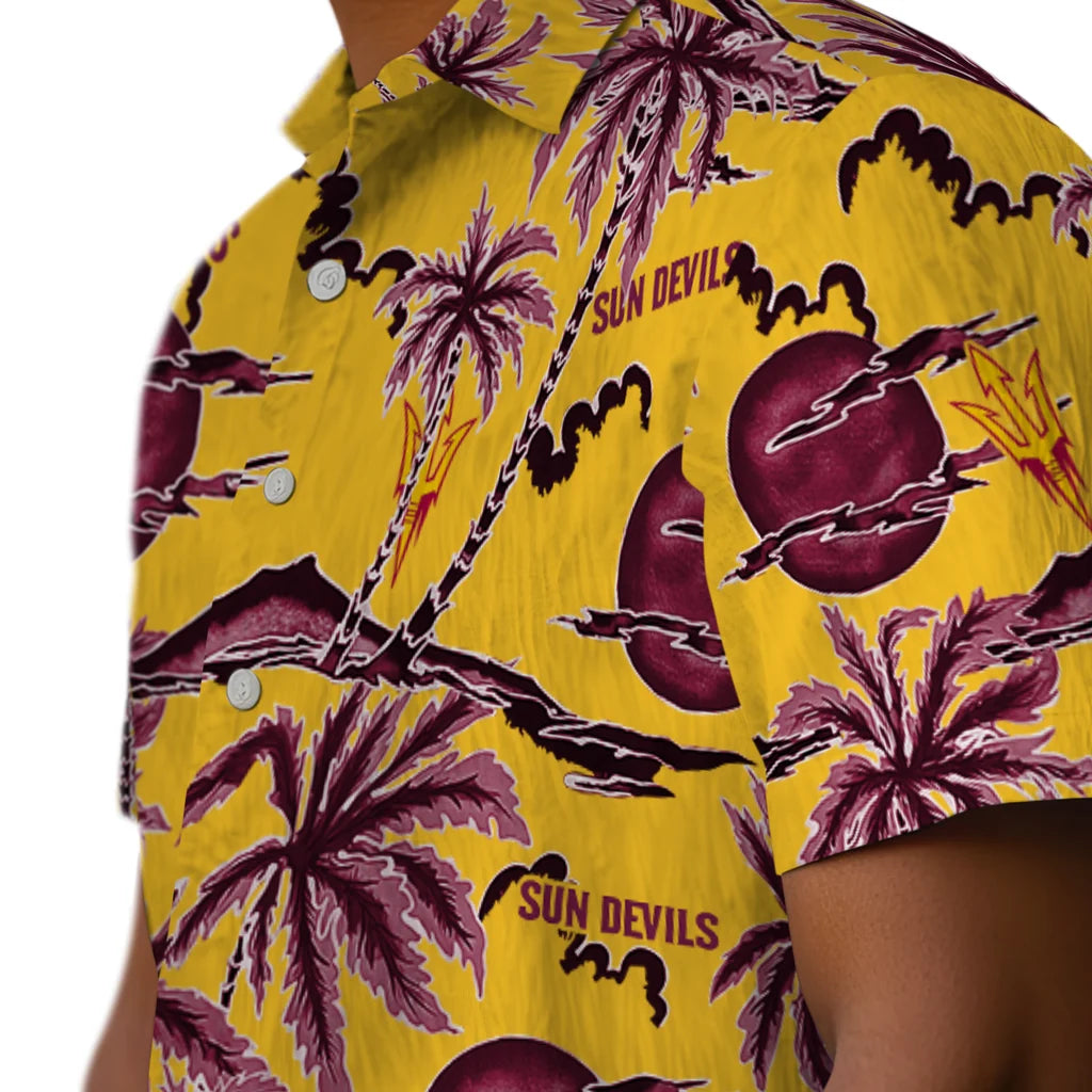 Arizona State Sun Devils Hawaiian Shirt - Palm Sunset | Moonbestprint