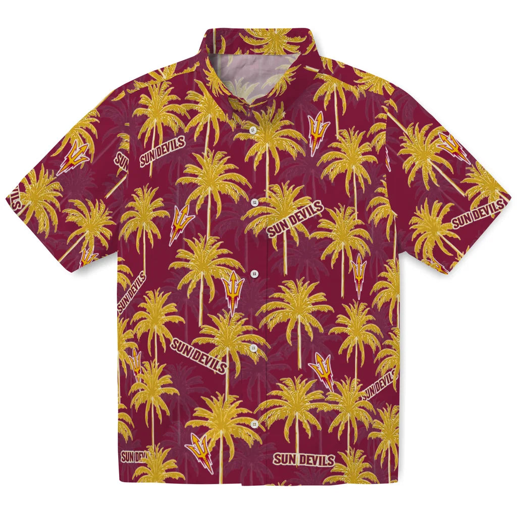 Arizona State Sun Devils Hawaiian Shirt - Palm Tree Motif | Moonbestprint