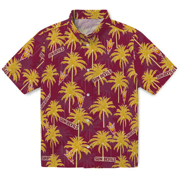 Arizona State Sun Devils Hawaiian Shirt - Palm Tree Motif | Moonbestprint