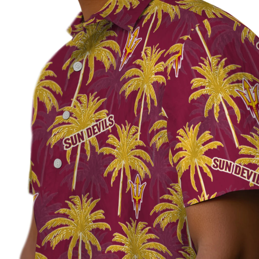 Arizona State Sun Devils Hawaiian Shirt - Palm Tree Motif | Moonbestprint