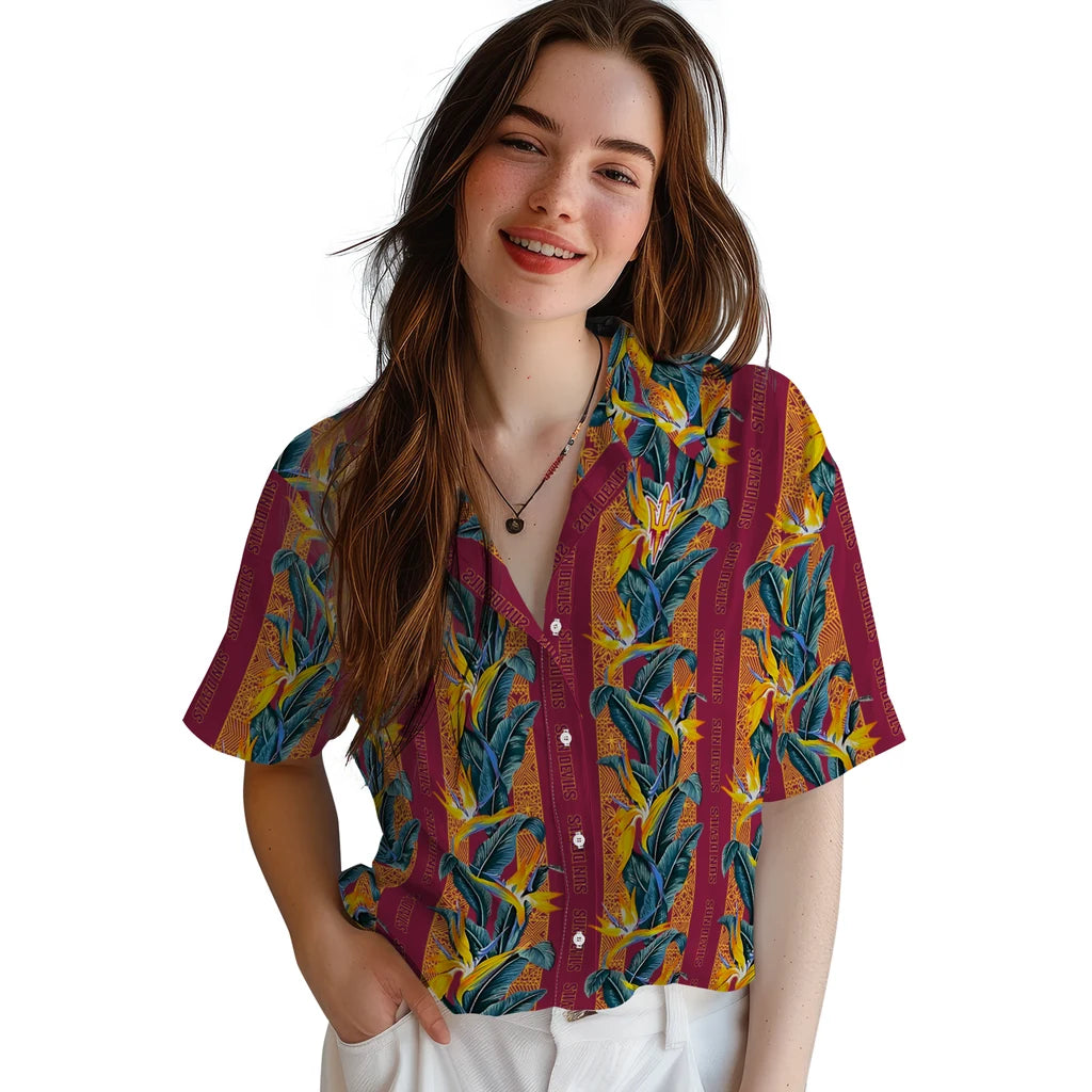 Arizona State Sun Devils Hawaiian Shirt - Paradise Vines | Moonbestprint