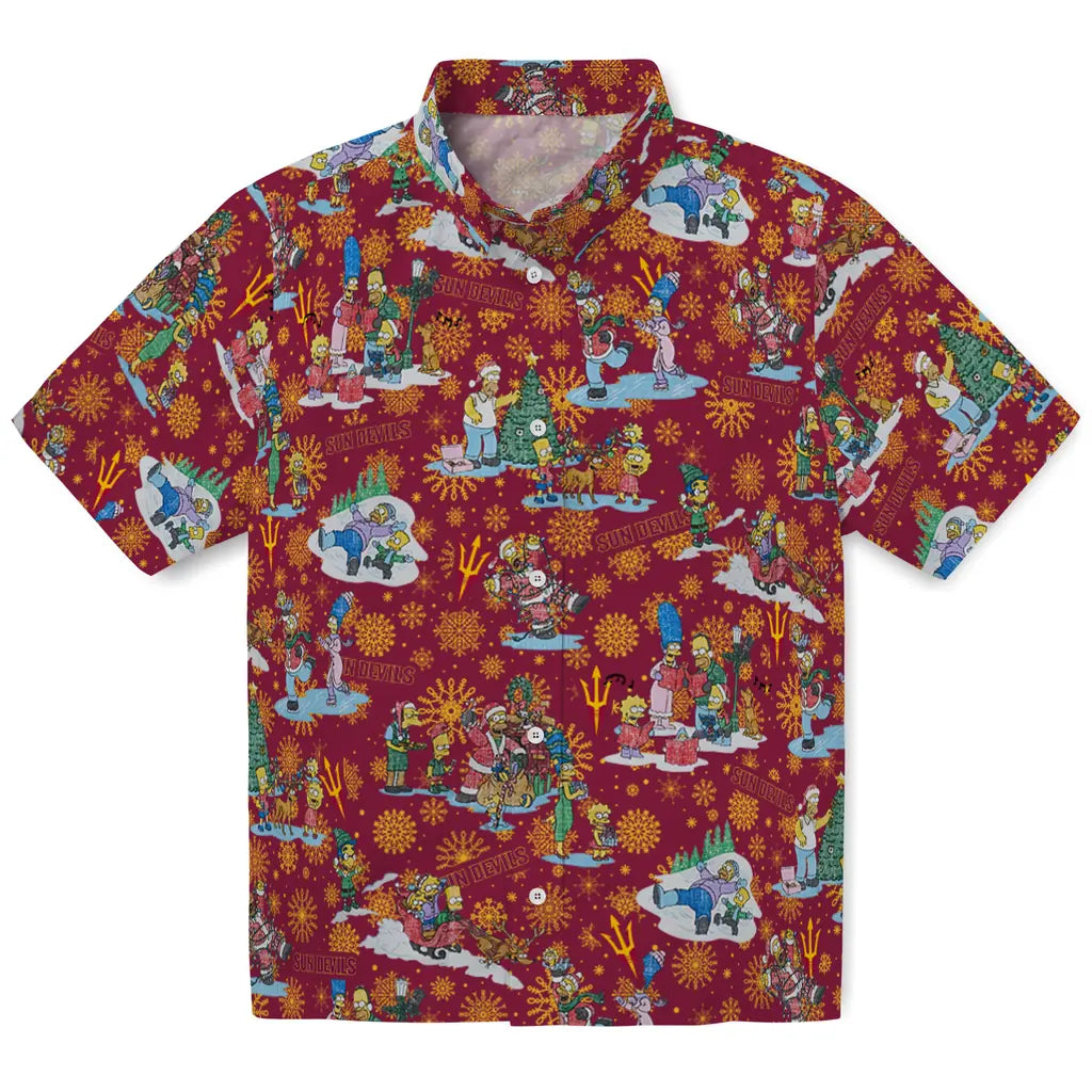 Arizona State Sun Devils Hawaiian Shirt - Simpsons Christmas | Moonbestprint